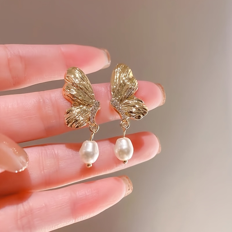 Women's Elegant Plated Stud Earrings for Parties